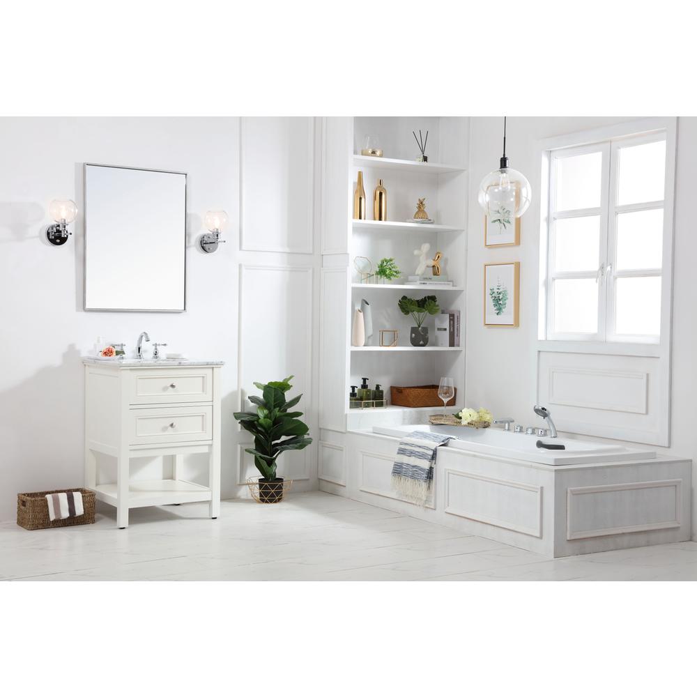 24 in. Single bathroom vanity set in White