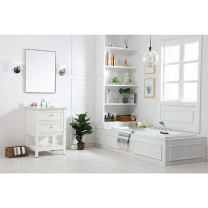 24 in. Single bathroom vanity set in White