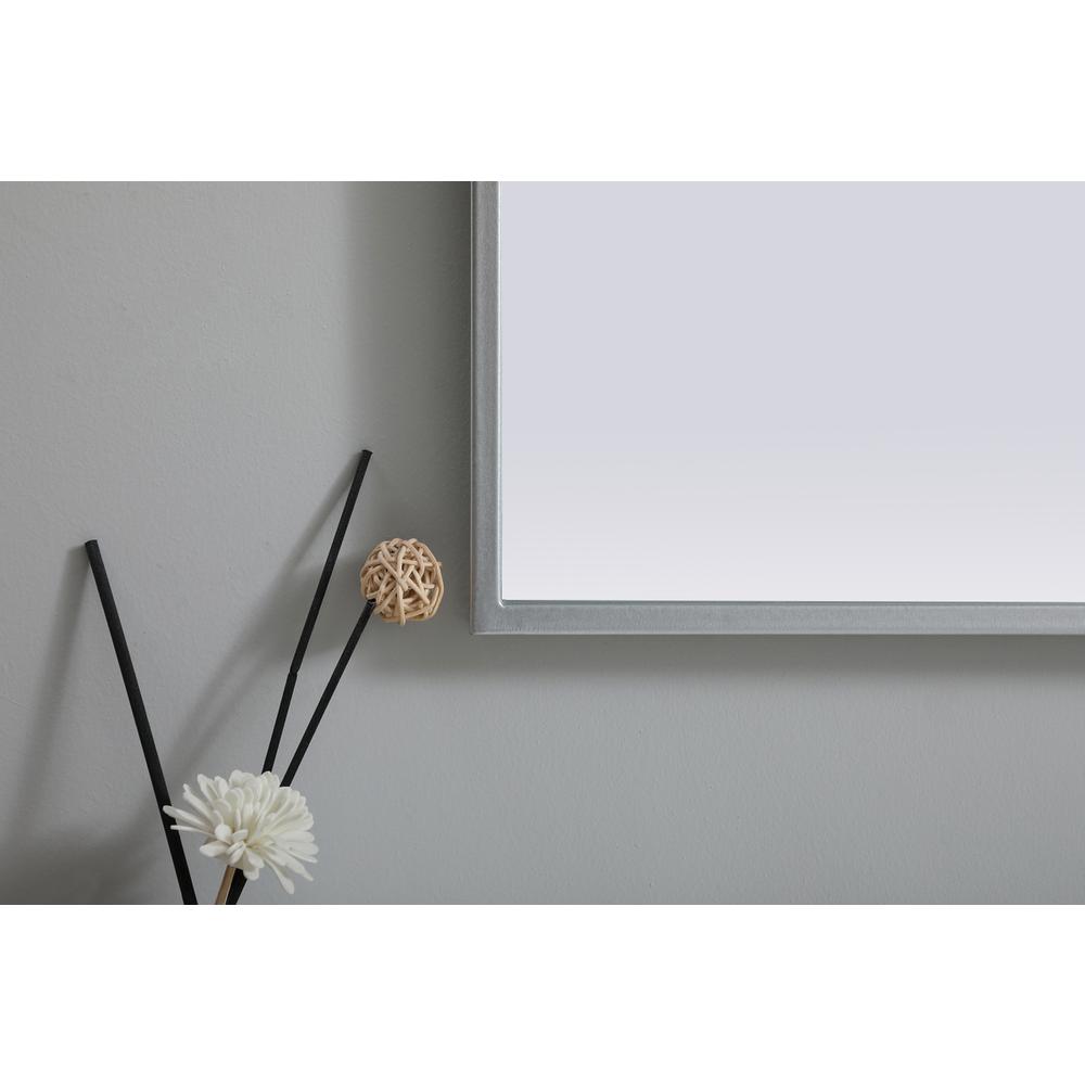 Metal Frame Arch Mirror 27x40 Inch in Silver