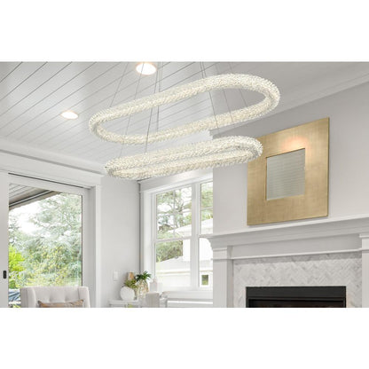 Bowen 42 inch Adjustable LED Chandelier in Satin Gold