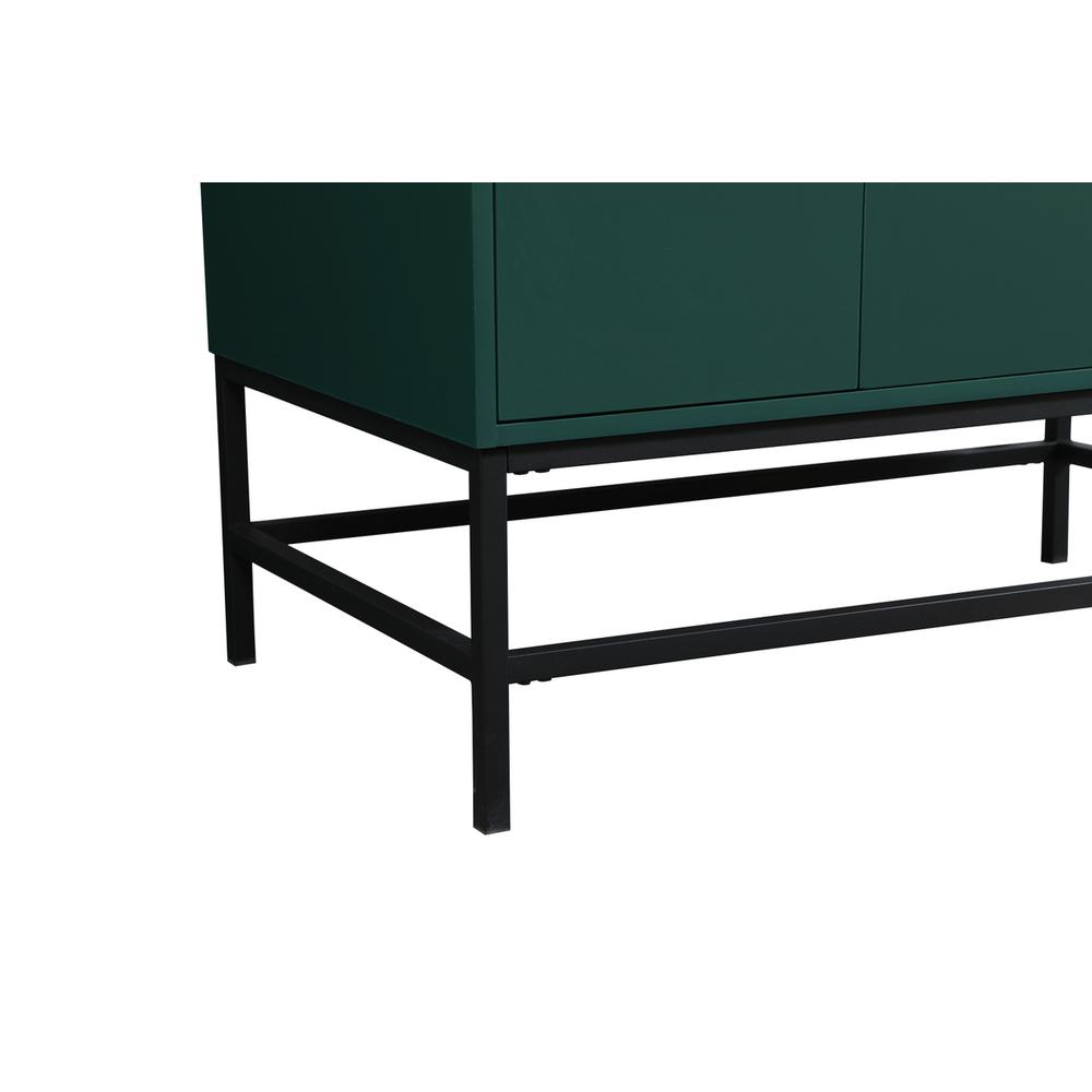 36 inch Single bathroom vanity in green with backsplash