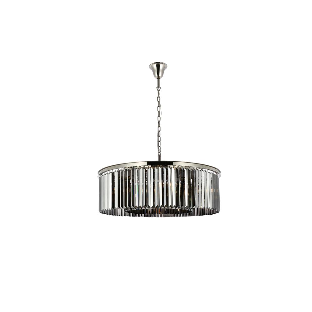 Sydney 10 light polished nickel Chandelier Silver Shade (Grey) Royal Cut Crystal
