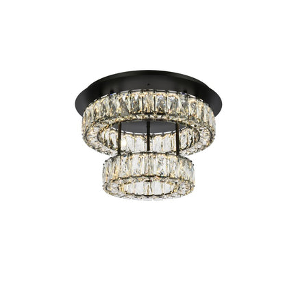 Monroe 18 inch LED double flush mount in black