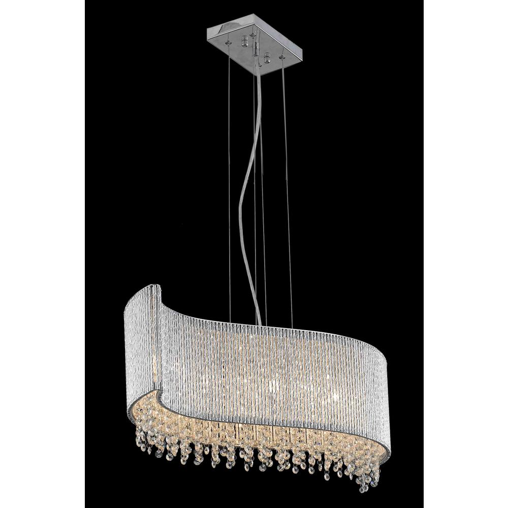 Influx 5 light Chrome Pendant Clear Royal Cut Crystal