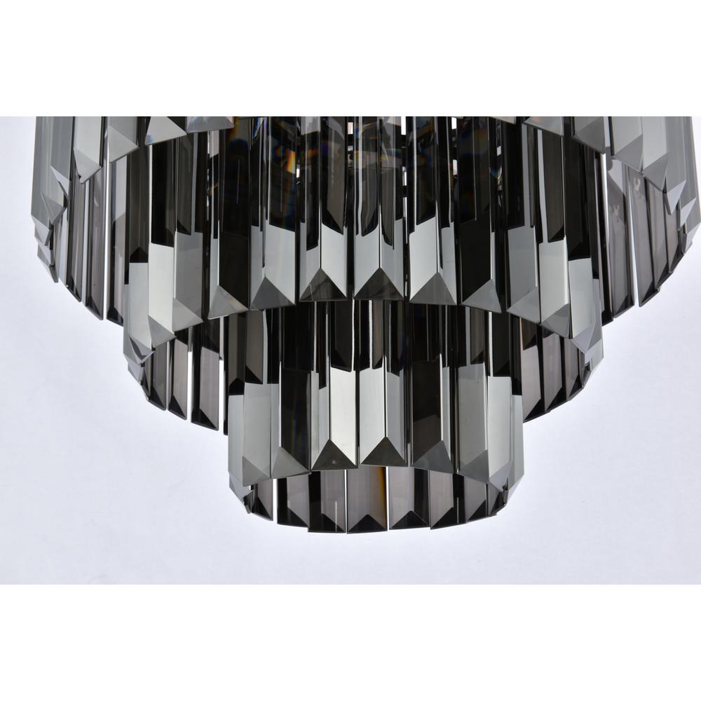 Sydney 9 light Matte Black Chandelier Silver Shade (Grey) Royal Cut Crystal