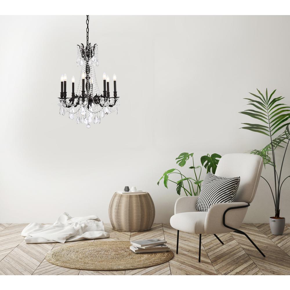 Rosalia 8 light Dark Bronze Chandelier Clear Royal Cut Crystal