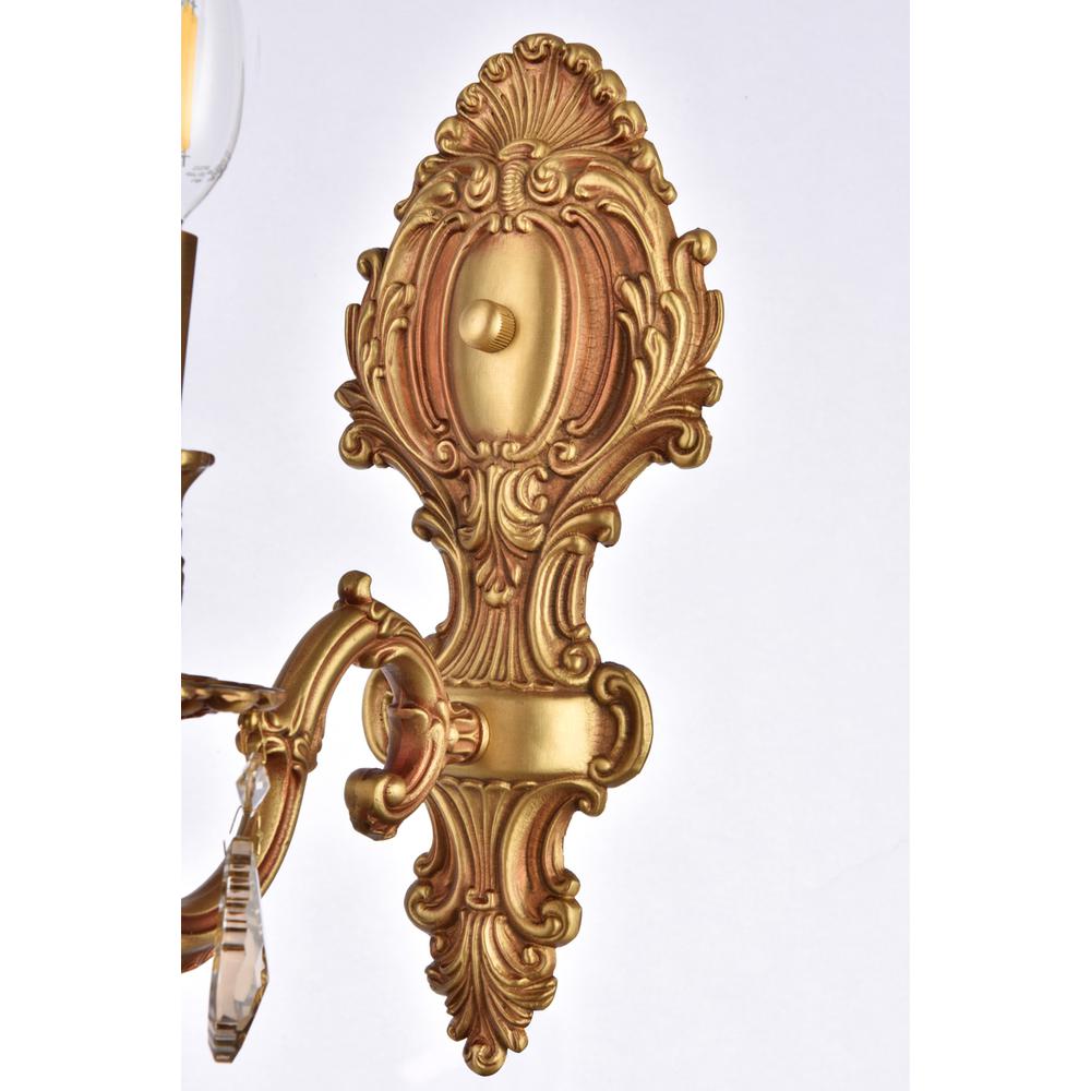 Monarch 1 light French Gold Wall Sconce Golden Teak (Smoky) Royal Cut Crystal