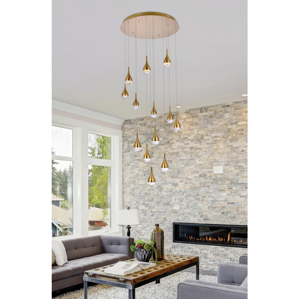 Amherst 30 inch LED chandelier in satin gold