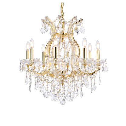 Maria Theresa 9 light Gold Chandelier Clear Royal Cut Crystal