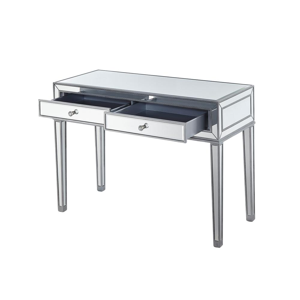 Desk 42in. W x 18in. D x 30in. H in antique silver paint