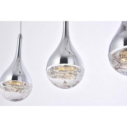 Amherst Collection LED 5-light chandelier 34in x 4in x 9in chrome finish