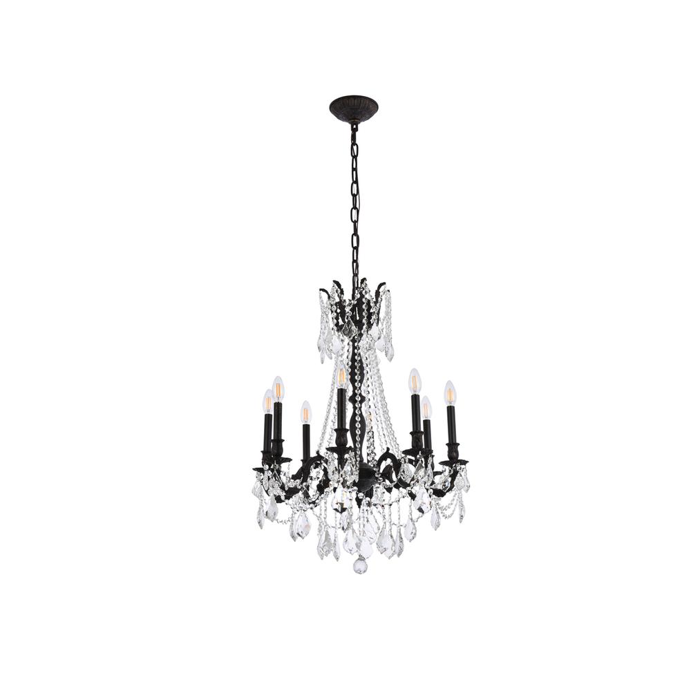 Rosalia 8 light Dark Bronze Chandelier Clear Royal Cut Crystal