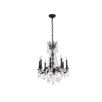 Rosalia 8 light Dark Bronze Chandelier Clear Royal Cut Crystal