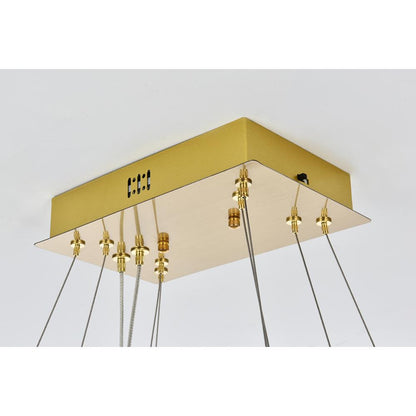 Bowen 42 inch Adjustable LED Chandelier in Satin Gold