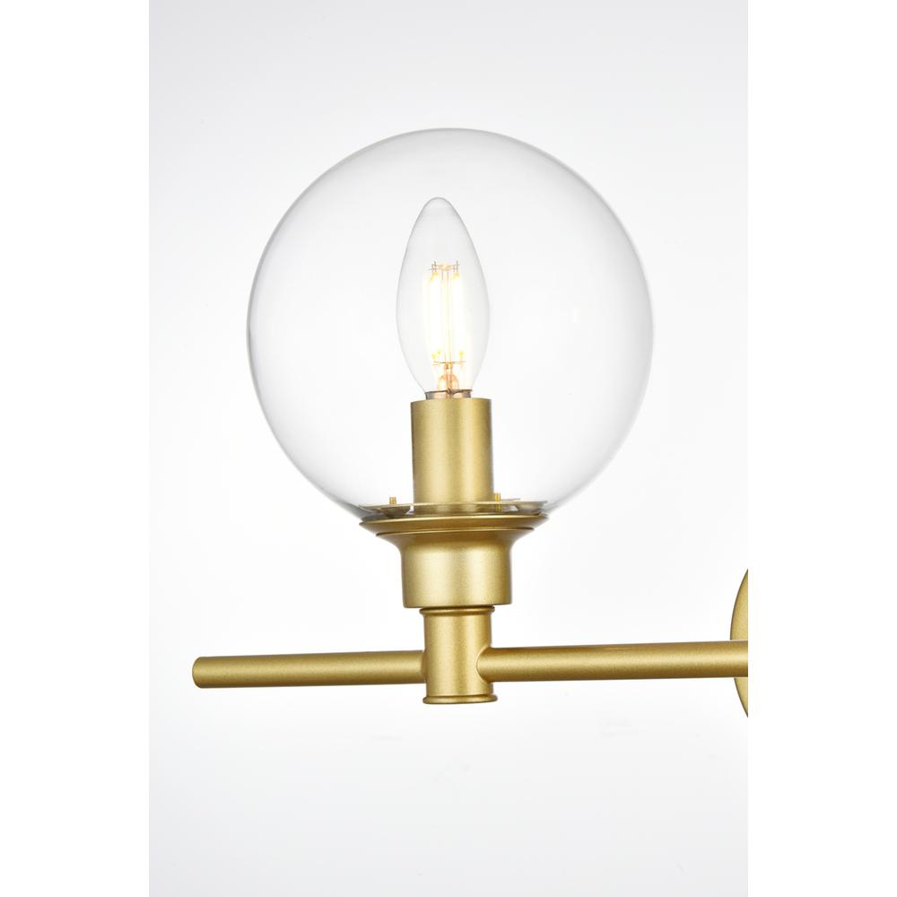 Jaelynn 4 light Brass and Clear Bath Sconce