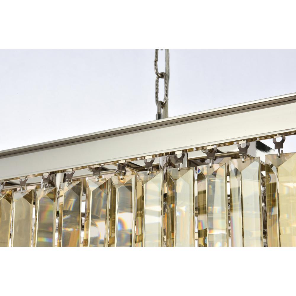 Sydney 12 light polished nickel Chandelier Golden Teak (Smoky) Royal Cut Crystal