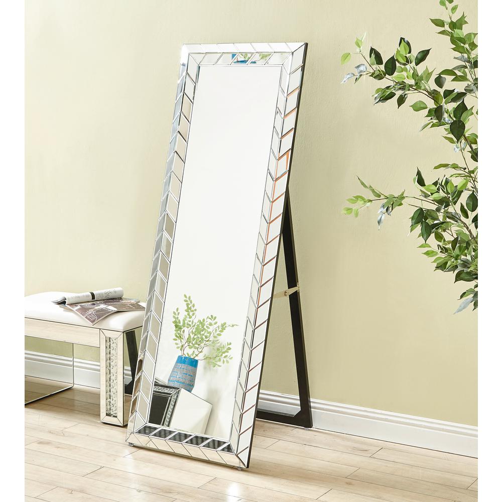 Sparkle 22 in. Contemporary Standing Full length Mirror in Clear