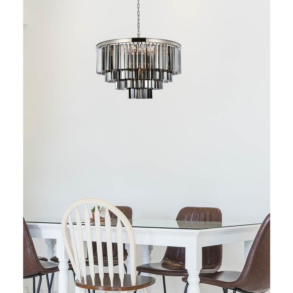 Sydney 17 light polished nickel Chandelier Silver Shade (Grey) Royal Cut Crystal