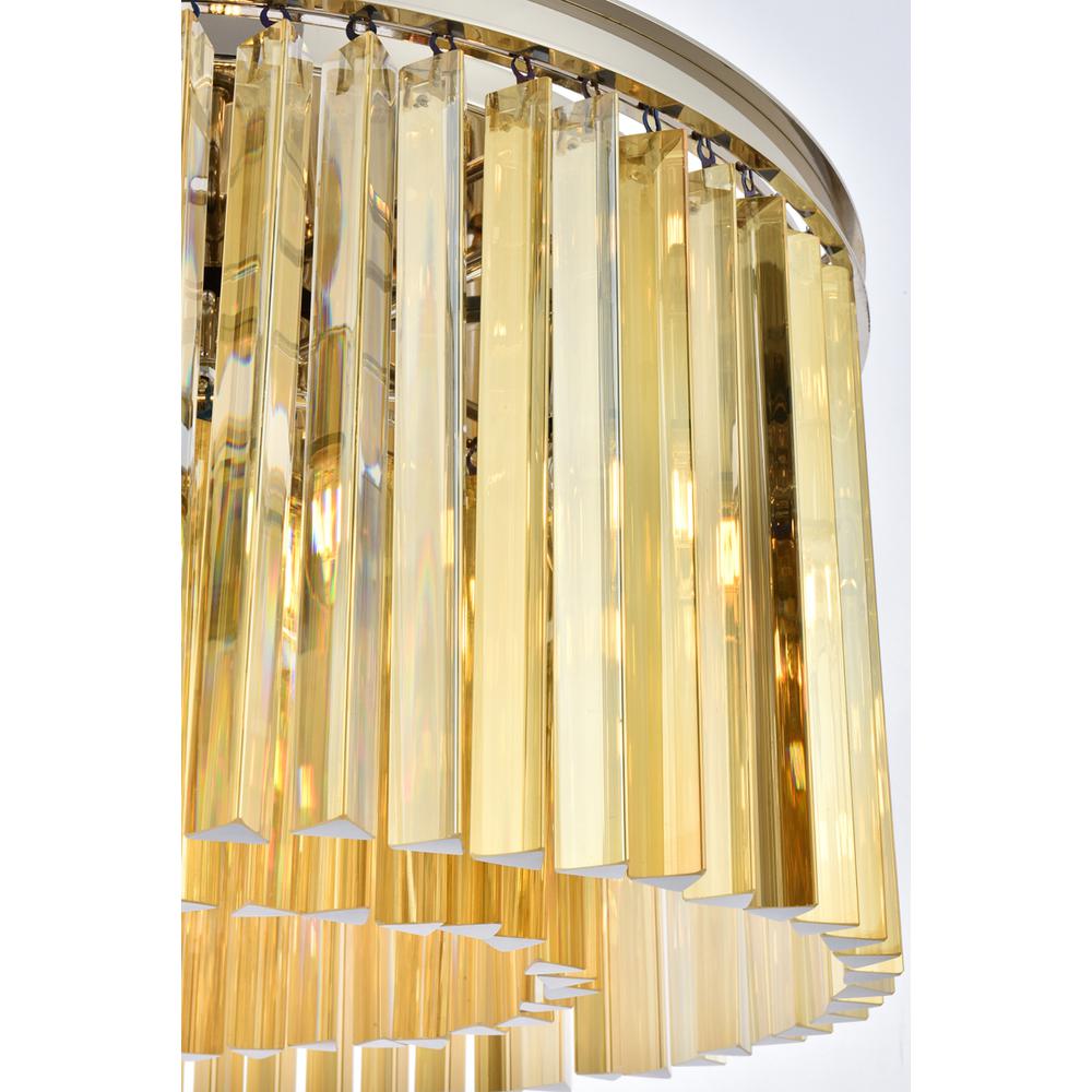 Sydney 8 light polished nickel Chandelier Golden Teak (Smoky) Royal Cut Crystal