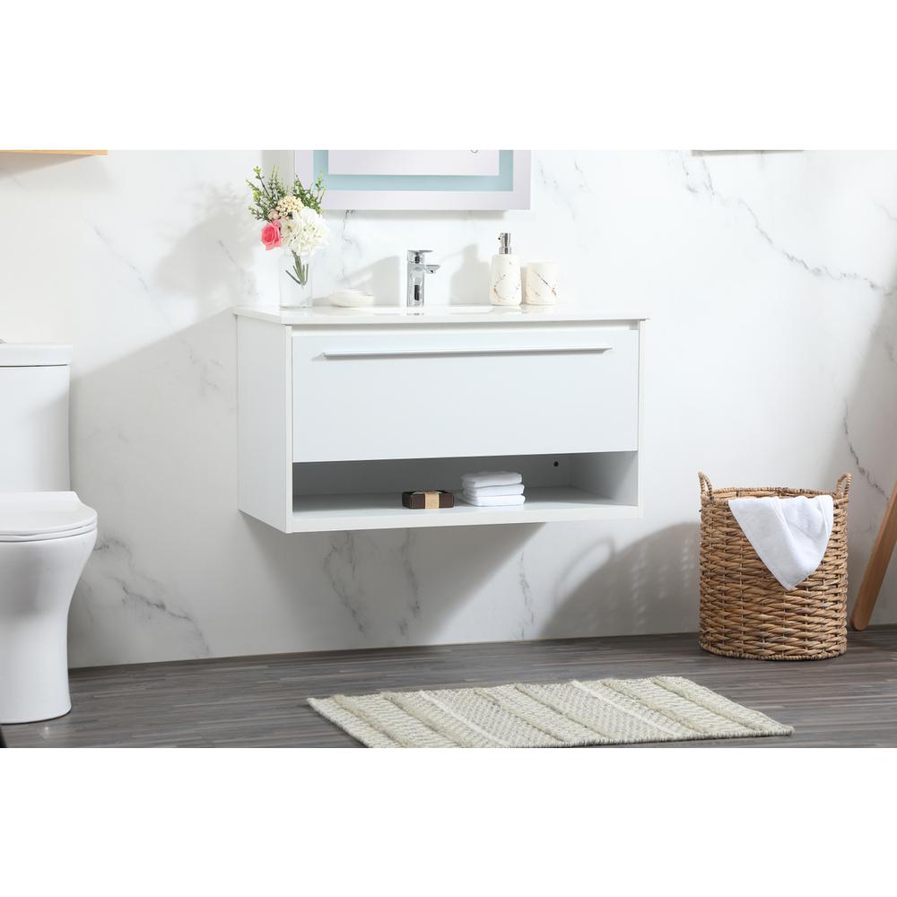 36 inch Single bathroom vanity in white