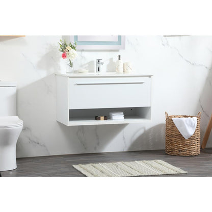 36 inch Single bathroom vanity in white