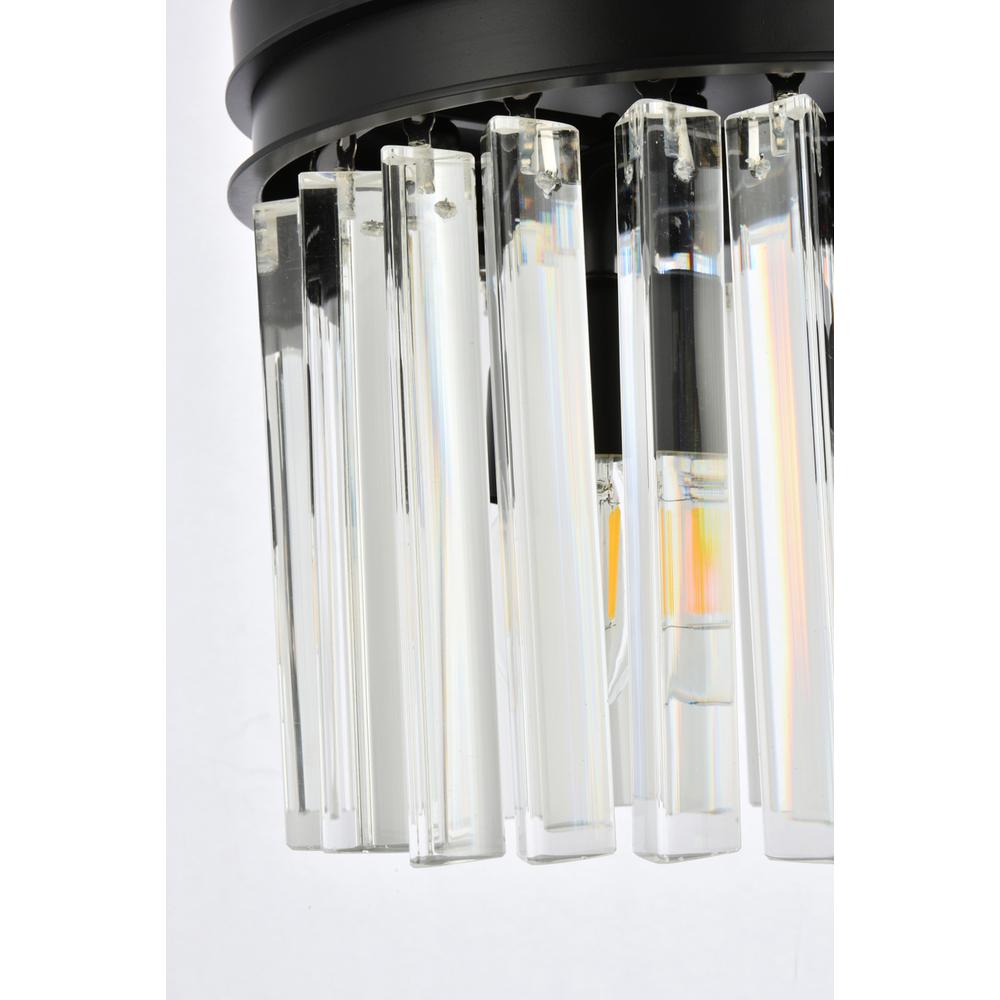 Sydney 3 light Matte Black Flush Mount Clear Royal Cut Crystal