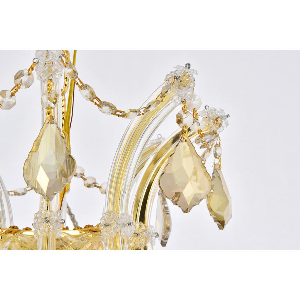 Maria Theresa 9 light Gold Chandelier Golden Teak (Smoky) Royal Cut Crystal