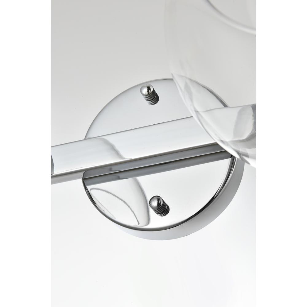 Rogelio 2 light Chrome and Clear Bath Sconce