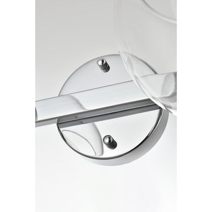 Rogelio 2 light Chrome and Clear Bath Sconce