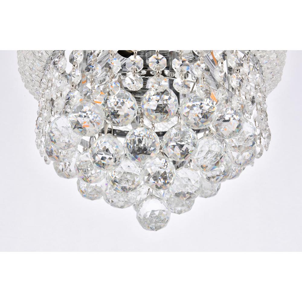 Primo 3 light Chrome Flush Mount Clear Royal Cut Crystal