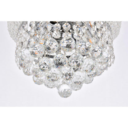 Primo 3 light Chrome Flush Mount Clear Royal Cut Crystal