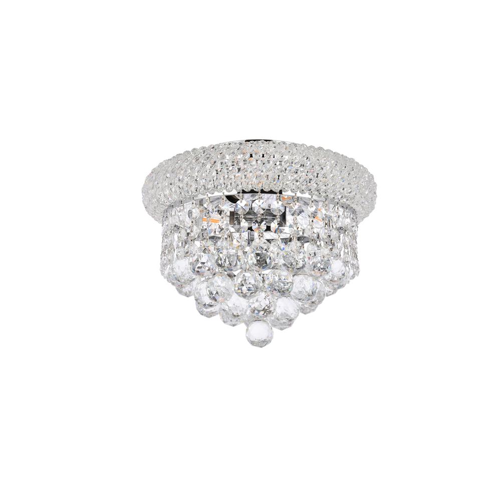 Primo 3 light Chrome Flush Mount Clear Royal Cut Crystal