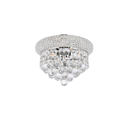 Primo 3 light Chrome Flush Mount Clear Royal Cut Crystal