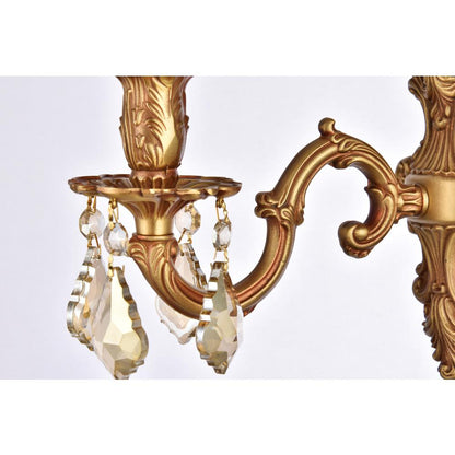 Monarch 1 light French Gold Wall Sconce Golden Teak (Smoky) Royal Cut Crystal