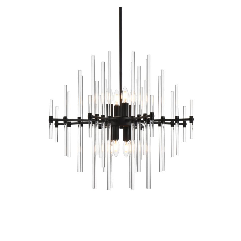 Sienna 27 inch crystal rod pendant in black
