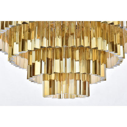 Sydney 33 light polished nickel Chandelier Golden Teak (Smoky) Royal Cut Crystal