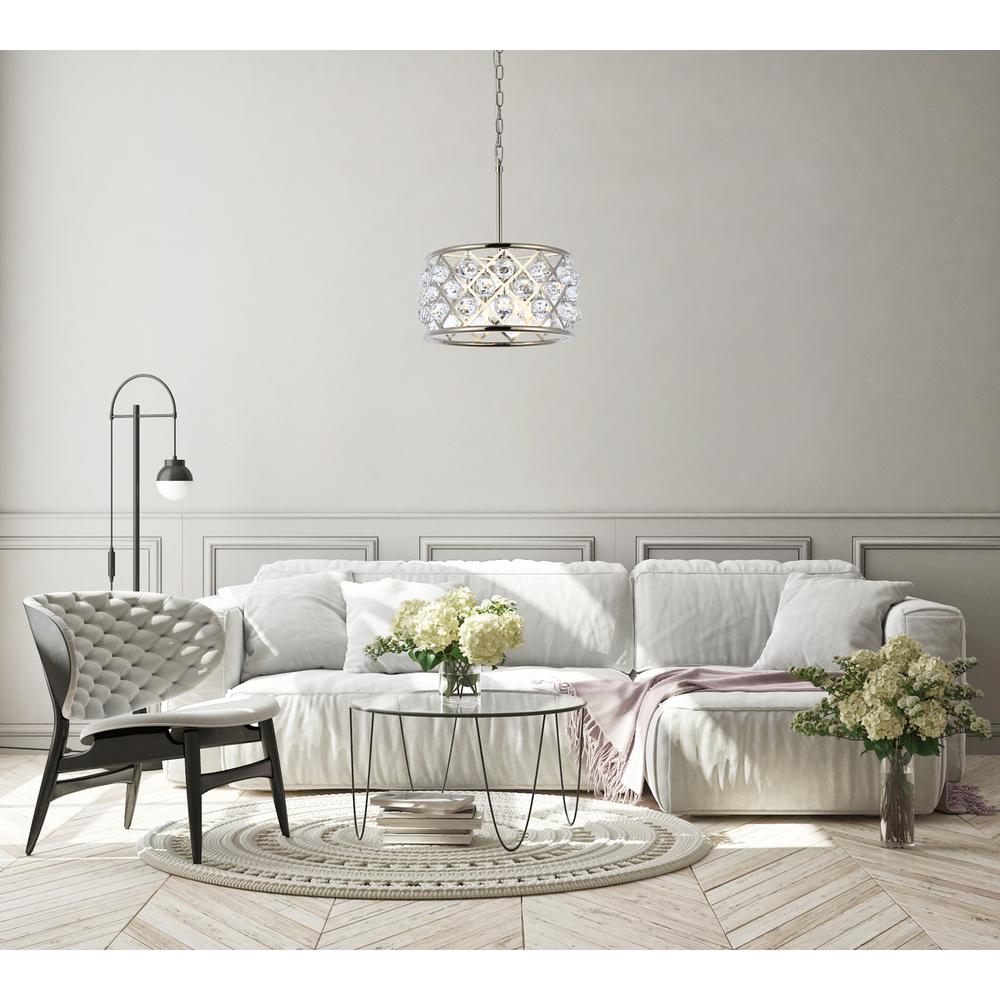 Madison 4 light polished Nickel Pendant Clear Royal Cut Crystal