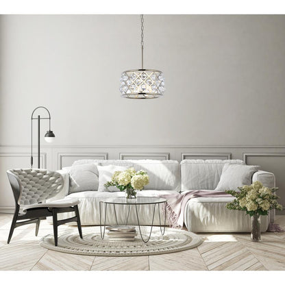 Madison 4 light polished Nickel Pendant Clear Royal Cut Crystal