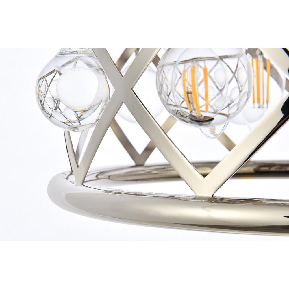 Madison 3 light polished Nickel Pendant Clear Royal Cut Crystal