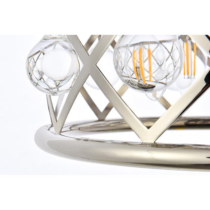 Madison 3 light polished Nickel Pendant Clear Royal Cut Crystal