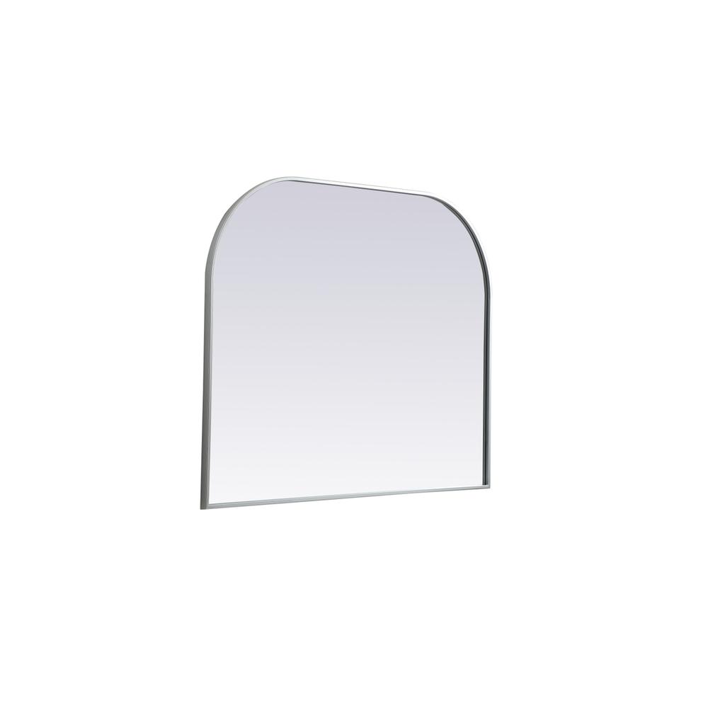 Metal Frame Arch Mirror 42x34 Inch in Silver