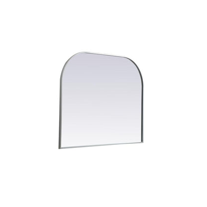 Metal Frame Arch Mirror 42x34 Inch in Silver