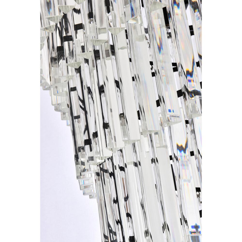 Sydney 30 inch spiral crystal chandelier in matte black