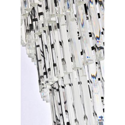 Sydney 30 inch spiral crystal chandelier in matte black