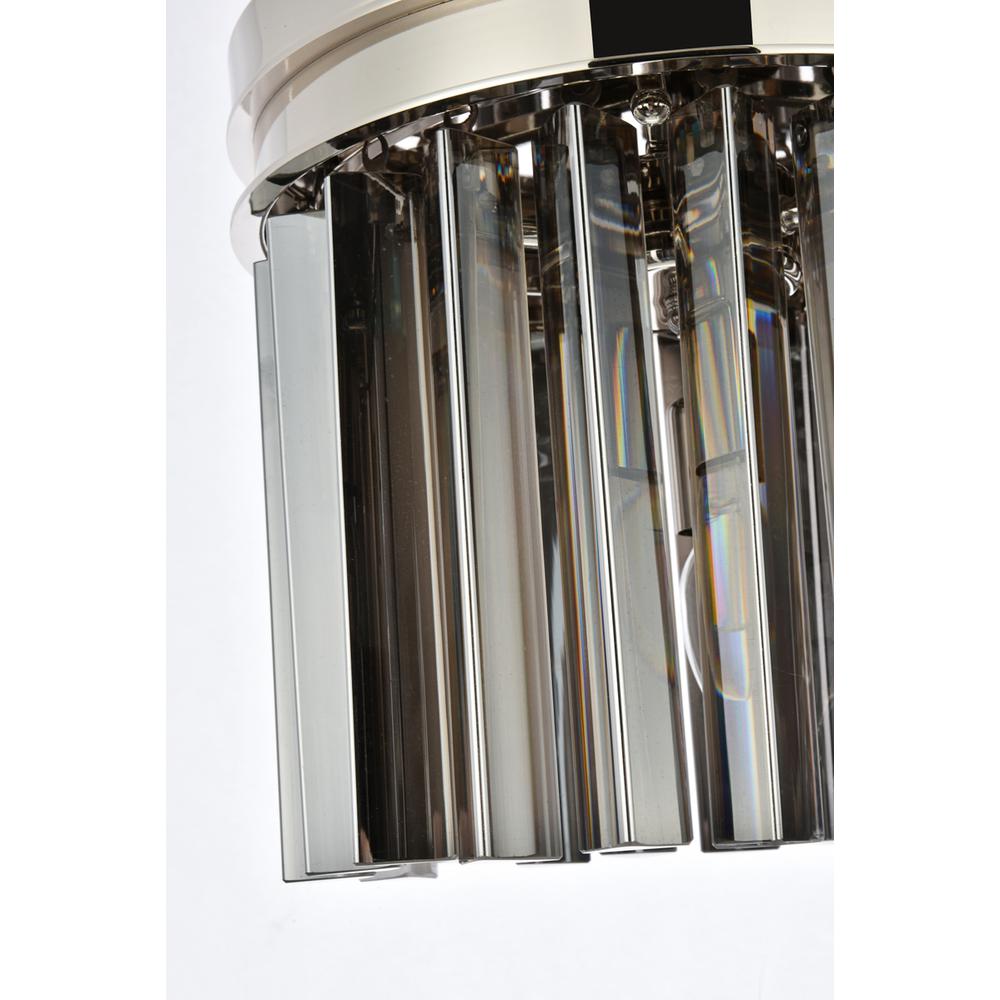 Sydney 3 light polished nickel Flush Mount Silver Shade (Grey) Royal Cut Crystal