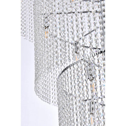 Spiral 41 light Chrome Chandelier Clear Royal Cut Crystal