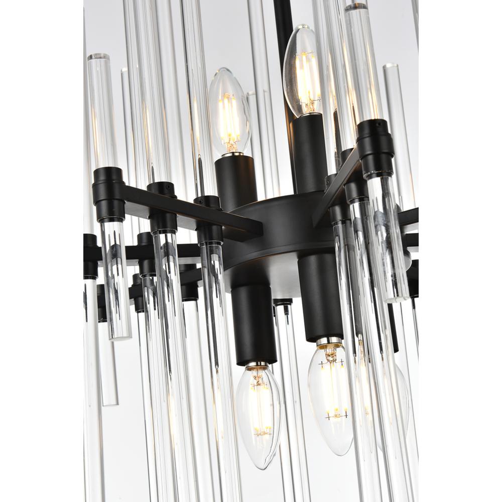 Sienna 17 inch crystal rod pendant in black