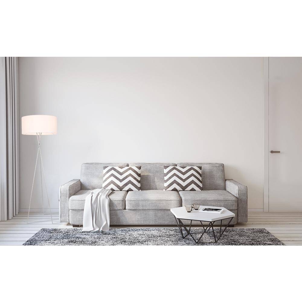 Cason 1 light Silver and White shade Floor lamp