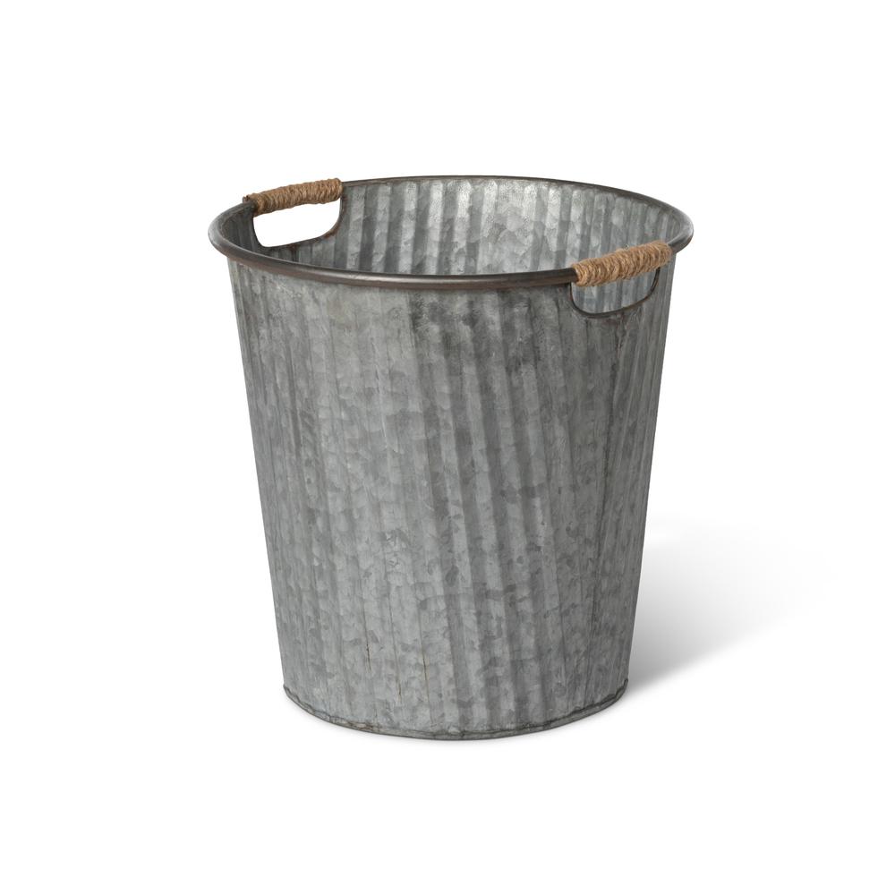 Galvanized Flower Bucket, Medium