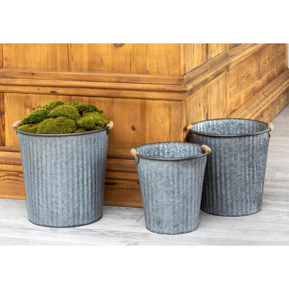 Galvanized Flower Bucket, Medium